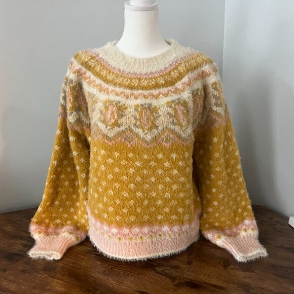 Rare Cozy LUSH Sweater in Mustard Women's Size Large - Picture 5 of 7